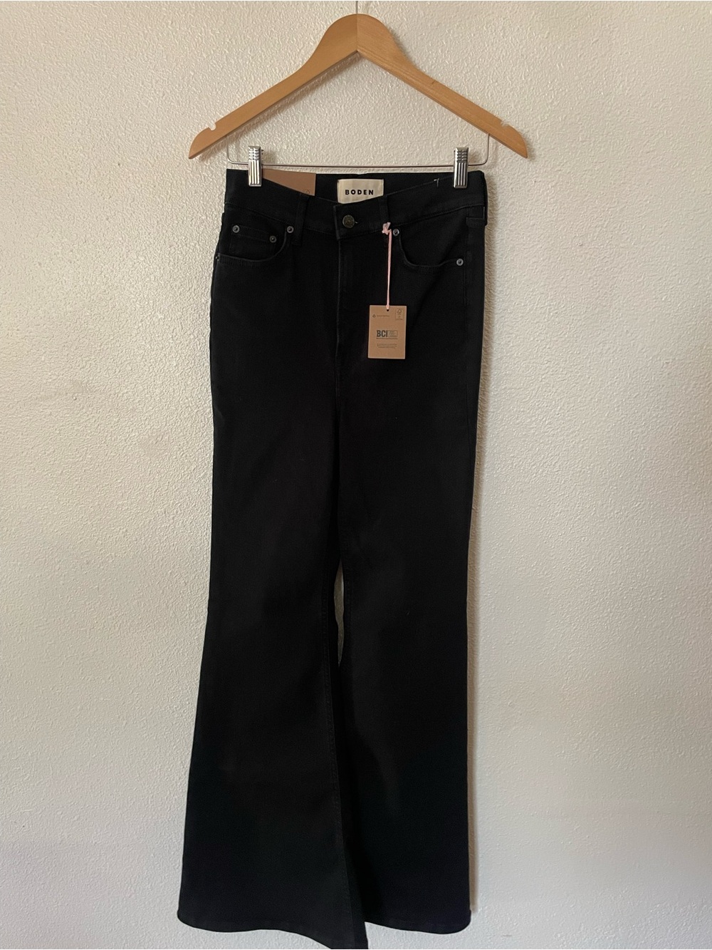 Boden Black Flare Ultra High-Rise Wide Leg Jeans Size 27 NWT - see measurements